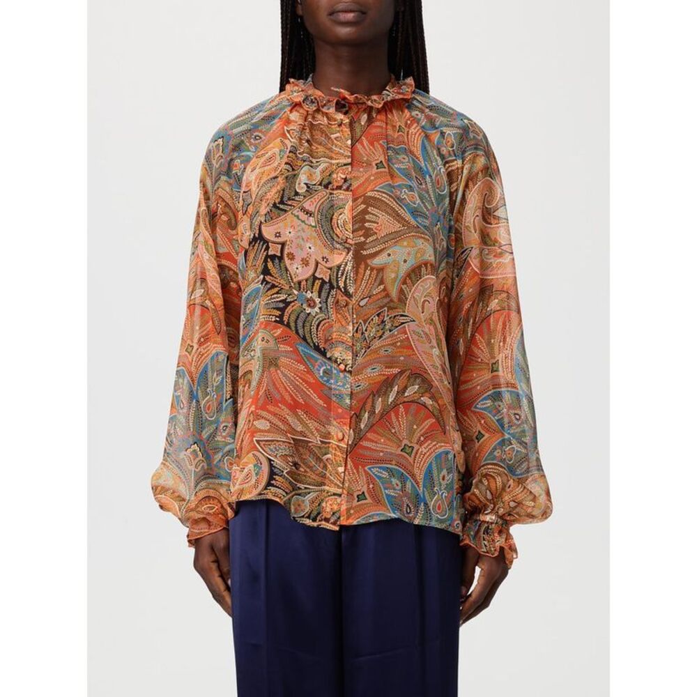 Etro Women Silk And Cotton Shirt With Paisley Print Etro
